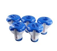 Yominerr 5 Pièces Distributeur de Comprimés de Chlore Flottant pour Piscine avec Thermomètre Boîte à Pilules Automatique Accessoires de Piscine Spa