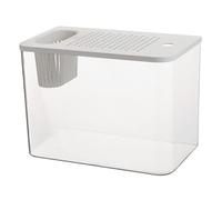 Yominerr Aquarium transparent pour bureau, aquarium pour tortues, petits aquariums décoratifs, pour poissons, blanc