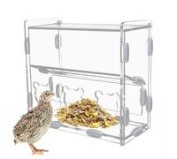 Yominerr Boîte à nourriture pour perroquets, récipient de nourriture en acrylique, récipient propre avec plusieurs trous, boîte de distribution transparente pour oiseaux, pinsons, perroquets