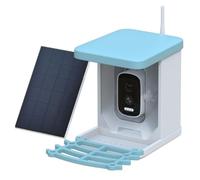 Yominerr Caméra Vidéo Mangeoire à Oiseaux avec Panneau Solaire WiFi Caméra Solaire Extérieure sans Détection de Mouvement Caméra D'Observation des Oiseaux