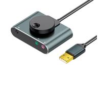 Yominerr Carte Son Externe USB, Convertisseur de Carte Son USB avec Port Casque Microphone 3,5 Mm, Convertisseur Audio sans Pilote pour Ordinateur de Bureau et Ordinateur Portable, Noir