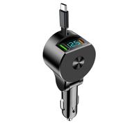 Yominerr Chargeur de Voiture Rétractable à Affichage Numérique Prenant en Charge la Charge PD30W Charge Ultra