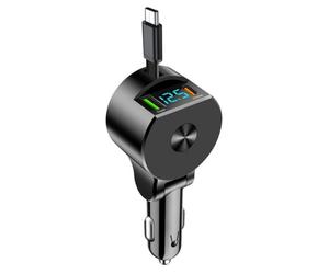 Yominerr Chargeur de Voiture Rétractable à Affichage Numérique Prenant en Charge la Charge PD30W Charge Ultra