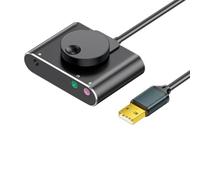 Yominerr Convertisseur de Carte Son USB 3.5mm pour Casque Microphone sans Pilote pour Ordinateur de Bureau et Portable - Gris Foncé
