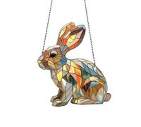 Yominerr Décoration de Lapin de Pâques en Acrylique Décoration de Rêve pour la Saison Printanière Art Captant la Lumière du Soleil pour L'Intérieur et L'Extérieur