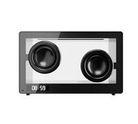 Yominerr Haut-Parleur Bluetooth Portable Rétro, Horloge, Barre de Son Transparente sans HiFi avec Lumière RVB, Carte TF, Lecteur de Musique Audio B G