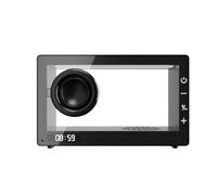 Yominerr Haut-Parleur Bluetooth Rétro Portable, Horloge, Barre de Son Transparente sans HiFi avec Lumière RVB, Carte TF, Lecteur de Musique Audio B E