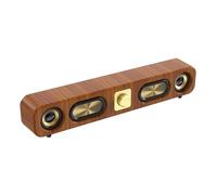 Yominerr Haut-Parleurs Bluetooth en Bois Barre de Son Portable Carte Stéréo HiFi Ordinateur de Bureau Son sans Radio FM Subwoofer