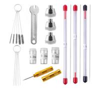 Yominerr Kit de 21 Pièces D'Embout de Buse pour Aérographe, 0,2mm/0,3mm/0,5mm, Pièces de Rechange D'Aiguille pour Accessoires de Pulvérisateur D'Aérographe