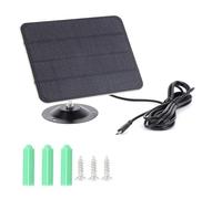 Yominerr Kit de Chargeur de Panneau Solaire USB 10 W 5 V IPX6 Étanche Support Réglable à 360° pour Caméra de Sécurité Dôme Mini Caméra