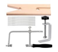 Yominerr Le Kit de Scie de Bijoutier Comprend une Pince à Broche D'Établi à Fente en V, un Cadre de Scie Réglable et une Lame de Scie à Poignée de Perçage, des Outils de Bijouterie