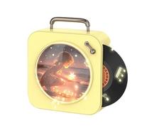 Yominerr Lecteur Bluetooth Vintage Son Stéréo Effets Sonores Stéréo Radio Disque Vinyle Lecteur CD Stéréo pour Jaune