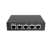 Yominerr Mini Commutateur Réseau Gigabit 4 Entrées/1 Sortie 100/1000 Mbps, Commutateur Ethernet 5 Ports, Répartiteur Internet, Commutateur Réseau RJ45