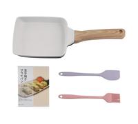 Yominerr Poêle Tamagoyaki Antiadhésive, Poêle à Omelette Japonaise, Rouleau D'Œufs, Poignée Amovible Anti-Brûlure pour Cuisinière, Accessoires de Cuisine B