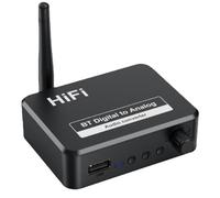 Yominerr Récepteur Audio Bluetooth 5.3 Convertisseur Numérique vers Analogique 3,5 mm AUX L/R U-Disk Adaptateur sans Stéréo Optique HiFi