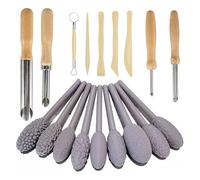 Yominerr Rouleau de Texture en Argile pour Projets Artistiques, Bâton de Rouleau à Tête Simple/Double, Rouleau à Perles en Argile, Outils de Texture en Argile pour L'Art