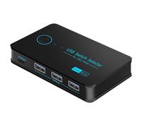 Yominerr Sélecteur USB 2 Ordinateurs Commutateur Kvm Sélecteur de Commutateur USB 3.0 4 Ports (3USB3.0 + 1 USB-C) Hub Partager Périphériques Imprimante Scanner