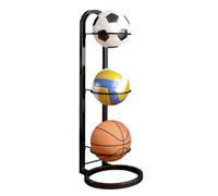 Yominerr Support de Basket-Ball en Fer à Trois Couches, pour Volleyball, Support de Stockage de Football, Support de Stockage Multicouche Noir