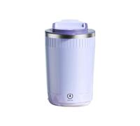 Yominerr Tasse à Agitation Automatique, Tasse à Mélanger Le Lait et Le Café, Mélangeur Électrique, 400 ML Violet