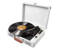 Yominerr Tourne-Disque Vinyle Vintage Gramophone Phonographe Portable AC100-240 V Tourne-Disque Stéréo Antique Prise UE, Blanc