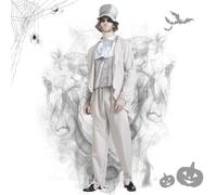 YOMIQIU Costume Marié Fantôme d'Halloween: Costume de Marié Fantôme Groom pour Homme, Fête à Thème, Costume Adulte, Vêtements de Déguisement, Jeu de Rôle pour Halloween, Carnaval (XL)