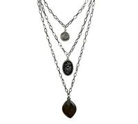 Yomisa Collier en argent plaqué or 18 carats avec pendentif en forme de croix pour homme et femme, 3 couches de long collier délicat avec pendentifs en forme de croix vintage, empilable, style bohème
