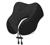 Yomisee Oreiller de voyage en mousse à mémoire de forme pour voyage, avion, voiture, train, maison, bureau (noir)