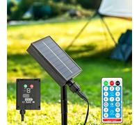 Yomistar Kits de Boîtiers de Commande pour Panneaux Solaires | Panneau de Batterie 3,7 V 1200 mAh, Panneau Solaire 8 Modes avec Télécommande pour Guirlandes Lumineuses LED 24V