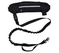 YomiyUyr Hands Freess Dog Lash, Grass Green Sports Belt Bel Lash Lash, Hands Reflective Freess Dog Lash avec Une Corde de Traction Variable pour la Marche, la Course et Les (Noir)