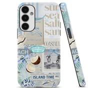 Yomjew Coque pour Samsung Galaxy A15 5G 6,5 pouces, joli collage d'été, côtière, plage, noix de coco pour filles et garçons, coque rigide hybride à 2 couches antichoc pour Samsung A15 5G