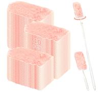 YOMKILU 42 Pièces Plumeau Poussiere Recharge Compatible avec Swiffer Plumeau Poussiere, 360° Plumeaux Poussiere avec 1 Perche Télescopique et 1 Poignée, Recharges Plumeaux pour Cheveux, Poussière