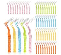YOMKILU 50 Pièce Brossettes Interdentaire, 5 Couleurs et 5 Tailles Brossette Interdentaires, Brosse Interdentaire pour Eliminer la Plaque Dentaire et Nettoyer les Espaces Entre les Dents