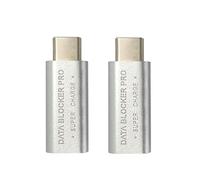 yomoe 2PCS USB Type-C Data Blocker USB-C Juice Jack Adaptateur Support Charge (50V / 5A) ArrêTer Le Vol de DonnéEs (Argent)