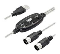 yomoe Adaptateur de Câble USB MIDI, Interface de Câble D'EntréE-Sortie USB Type A Mâle vers MIDI Din 5 Broches avec Indicateur LED pour Clavier de Musique
