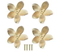 yomoe Boutons de Tiroir en Forme de Fleur, Boutons D'Armoire en Forme de Pétale, Boutons de Commode, Poignées de Tiroir de Meubles, Poignées pour Portes de Garde-Robe, Vieil Or