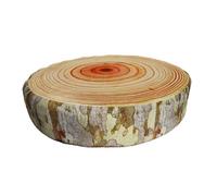 yomoe Coussin de Sol Décoratif en Tranches de Bois, Coussin de Siège en Forme de Cercle, Imprimé Doux, Coussin Décoratif en Forme d'arbre