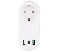 yomoe Prise WiFi Smart Socket Prise WiFi Smart Outlet 16A 2 Trous USB+Type-C Prises 65W Télécommande Compatible avec Prise EU