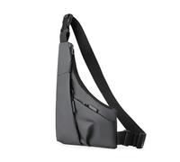 yomoe Sac à Bandoulière Triangulaire en Cuir pour Loisirs, Antivol, Sac de Poitrine Ajusté, Sac à Bandoulière pour le Sport et L'Équitation, Gris