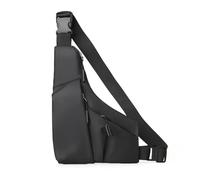yomoe Sac à Bandoulière Triangulaire en Cuir pour Loisirs, Antivol, Sac de Poitrine Ajusté, Sac à Bandoulière pour le Sport et L'Équitation, Noir