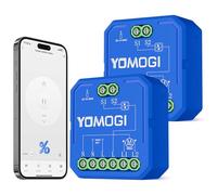 YOMOGI 2 Pack Module Volet Roulant Connecté, Module Interrupteur pour Rideau Stores WiFi, Compatible avec Alexa Google Home pour Contôle en Pourcentage, Pas de Télécommande