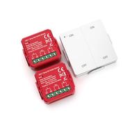 Yomogi Interrupteur Sans Fil 433MHz, Va et Vient Sans Fil RF avec Deux-Boutons Émetteur et 2 Pack Récepteur Portée 100m, Module Éclairage pour Lampe, Installation Facile