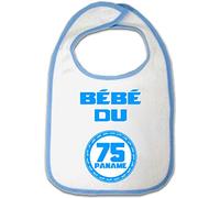 Yonacrea - Bavoir Bébé - Bébé du 75 - Paris (BLEU)