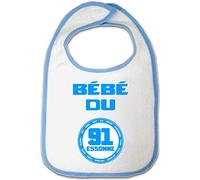 Yonacrea - Bavoir Bébé - Bébé du 91 - Essonne (BLEU)