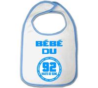 Yonacrea - Bavoir Bébé - Bébé du 92 - Hauts de Seine (BLEU)