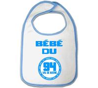 Yonacrea - Bavoir Bébé - Bébé du 94 - Val de Marne (BLEU)