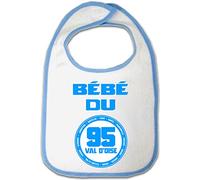 Yonacrea - Bavoir Bébé - Bébé du 95 - Val d'Oise (BLEU)
