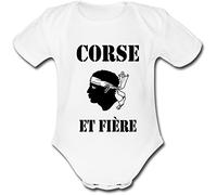 YONACREA - Body Bébé Manches Courtes - Corse et Fière - Fille - 3 Mois