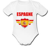 YONACREA - Body Bébé Manches Courtes - ESPAGNE - COUPE DU MONDE DE FOOTBALL 2018 - Prénom personnalisé - Personnalisable en ligne - 6 mois