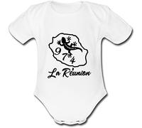YONACREA - Body Bébé Manches Courtes - Ile de la Réunion - 3 Mois