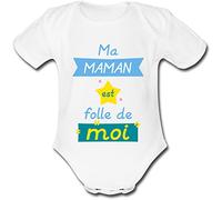 YONACREA - Body Bébé Manches Courtes - Ma Maman est folle de moi - 6 mois
